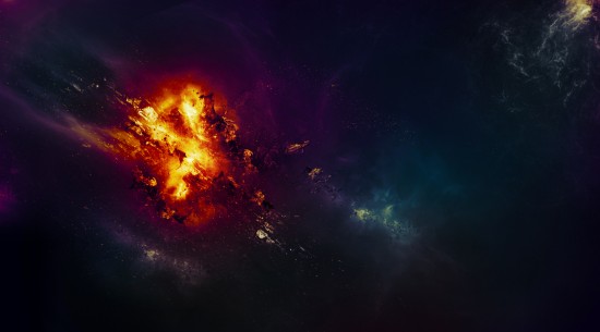 Невероятный взрыв планеты в космосе в Фотошопе