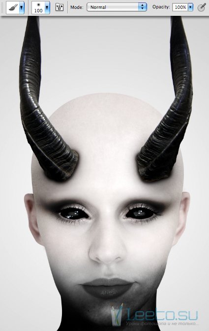 Портрет демона из фотографии девушки