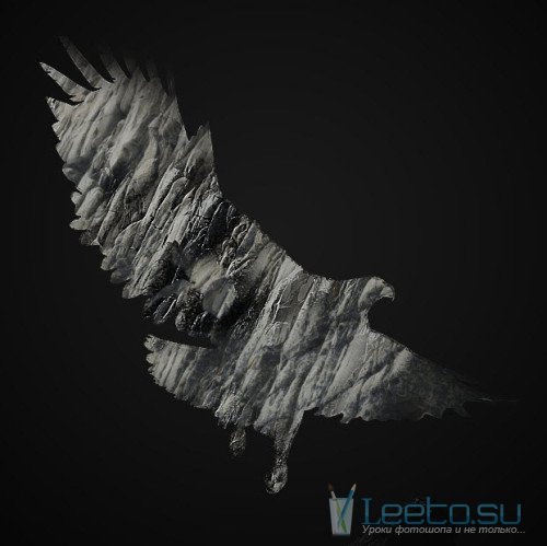 Каменный орёл в Фотошопе